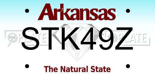 STK49Z Arkansas License Plate