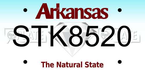 STK8520 Arkansas License Plate