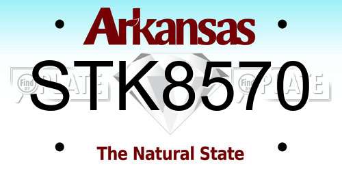 STK8570 Arkansas License Plate