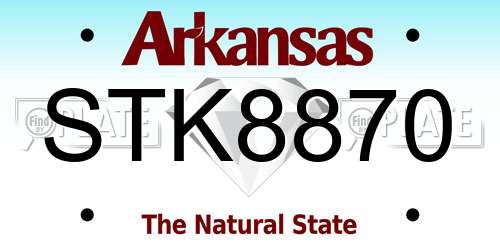 STK8870 Arkansas License Plate