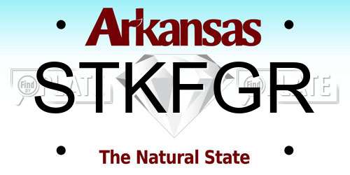 STKFGR Arkansas License Plate