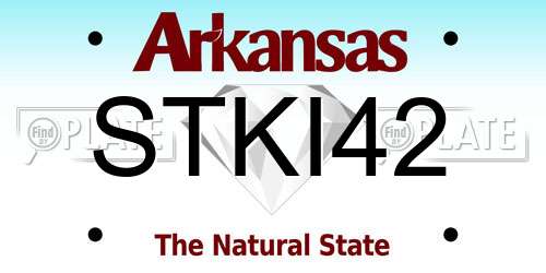 STKI42 Arkansas License Plate