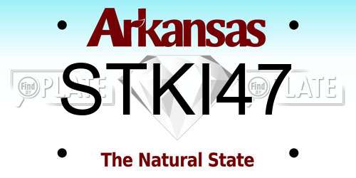 STKI47 Arkansas License Plate