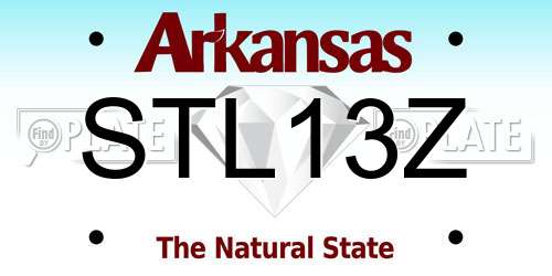 STL13Z Arkansas License Plate
