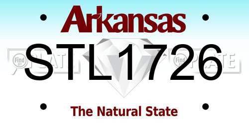 STL1726 Arkansas License Plate