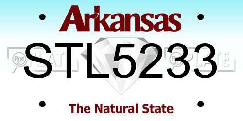 STL5233 Arkansas License Plate