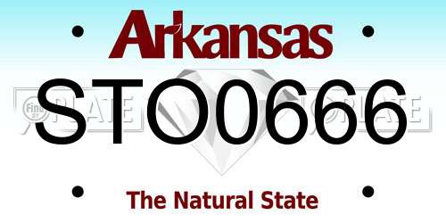 STO0666 Arkansas License Plate
