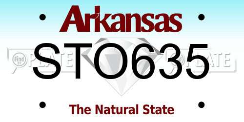 STO635 Arkansas License Plate