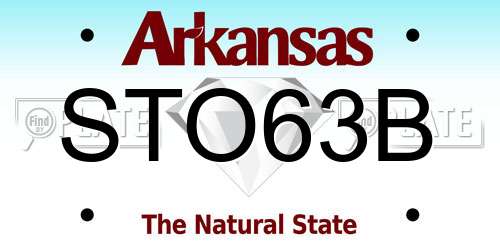 STO63B Arkansas License Plate