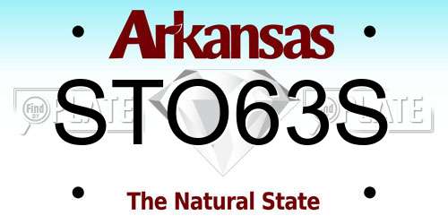 STO63S Arkansas License Plate