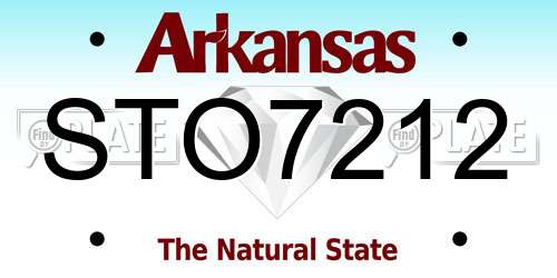 STO7212 Arkansas License Plate