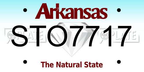 STO7717 Arkansas License Plate