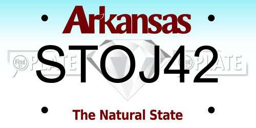 STOJ42 Arkansas License Plate