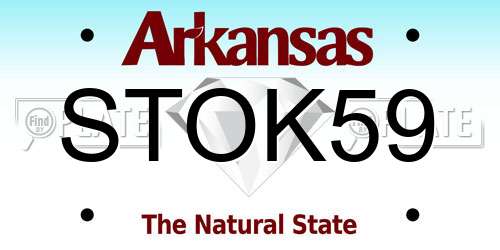 STOK59 Arkansas License Plate
