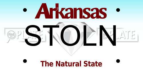 STOLN Arkansas License Plate