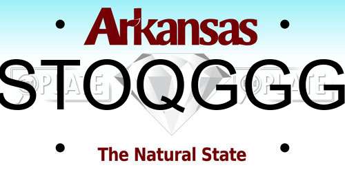 STOQGGG Arkansas License Plate