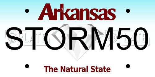 STORM50 Arkansas License Plate