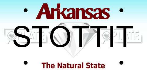 STOTTIT Arkansas License Plate