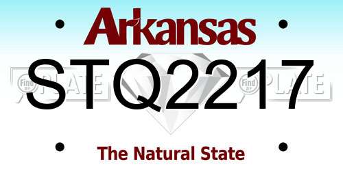 STQ2217 Arkansas License Plate