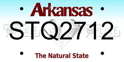 STQ2712 Arkansas License Plate