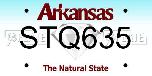 STQ635 Arkansas License Plate