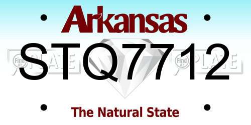 STQ7712 Arkansas License Plate