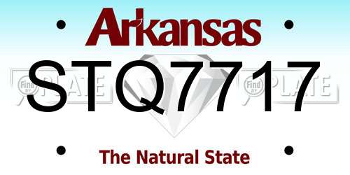 STQ7717 Arkansas License Plate