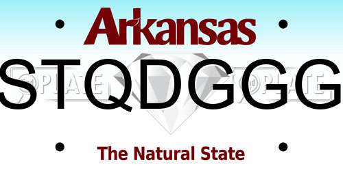 STQDGGG Arkansas License Plate