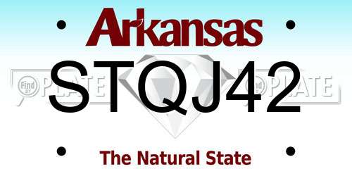 STQJ42 Arkansas License Plate