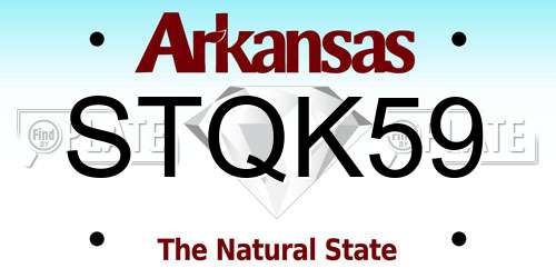 STQK59 Arkansas License Plate