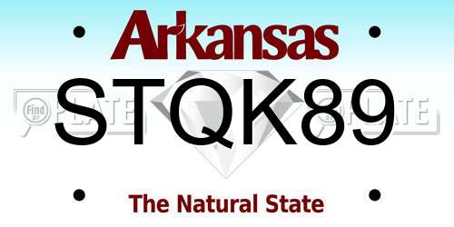 STQK89 Arkansas License Plate