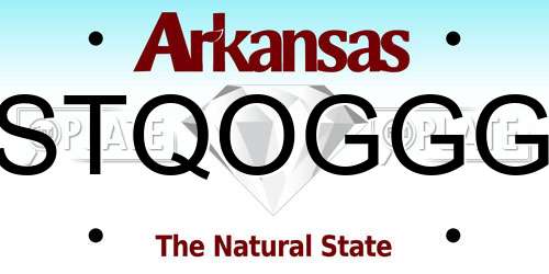 STQOGGG Arkansas License Plate