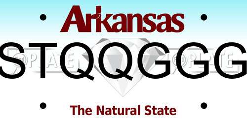 STQQGGG Arkansas License Plate