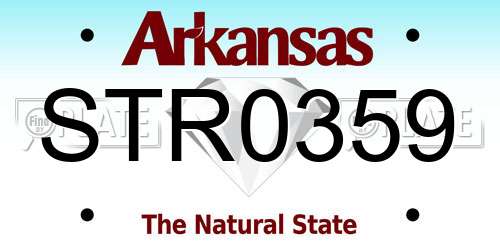 STR0359 Arkansas License Plate