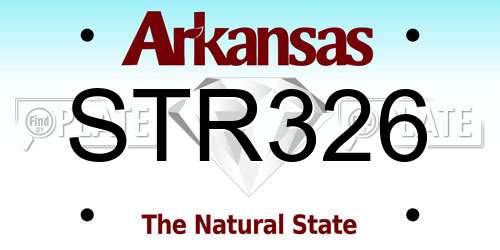 STR326 Arkansas License Plate
