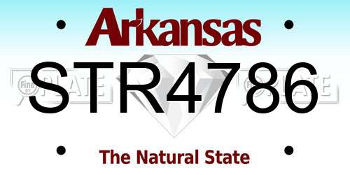STR4786 Arkansas License Plate