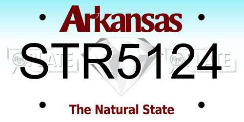STR5124 Arkansas License Plate