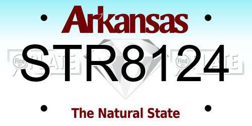 STR8124 Arkansas License Plate