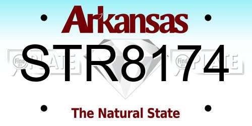 STR8174 Arkansas License Plate