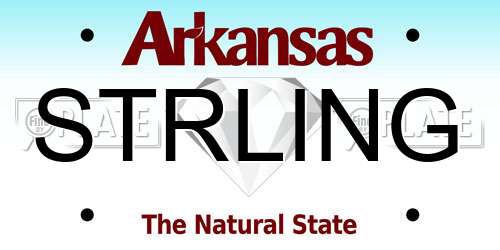 STRLING Arkansas License Plate