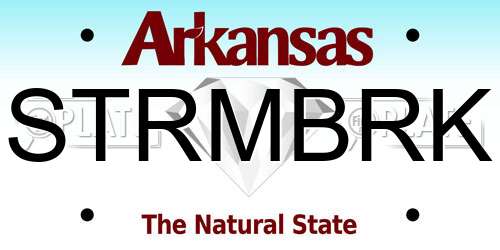 STRMBRK Arkansas License Plate