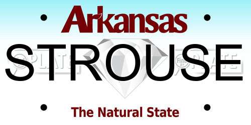 STROUSE Arkansas License Plate