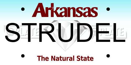 STRUDEL Arkansas License Plate