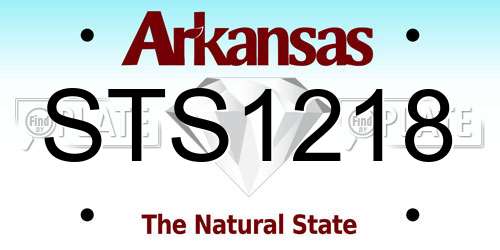 STS1218 Arkansas License Plate