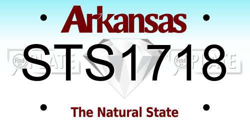 STS1718 Arkansas License Plate