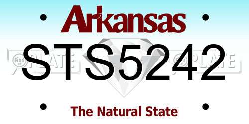 STS5242 Arkansas License Plate