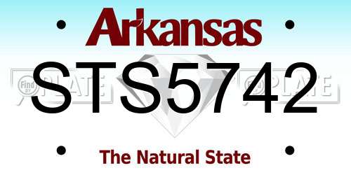 STS5742 Arkansas License Plate