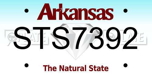 STS7392 Arkansas License Plate