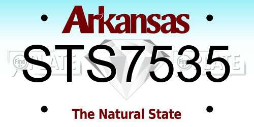 STS7535 Arkansas License Plate