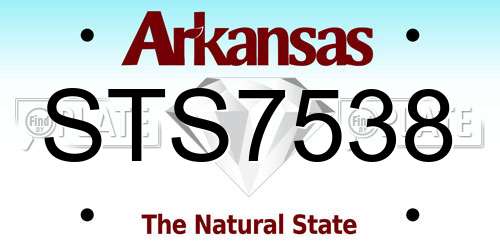 STS7538 Arkansas License Plate